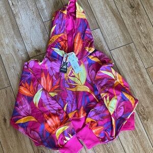 Farm Rio Adidas Pink and Orange Floral Hoodie